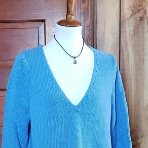 Lane Bryant Deep V-neck Baby Blue Sweater.